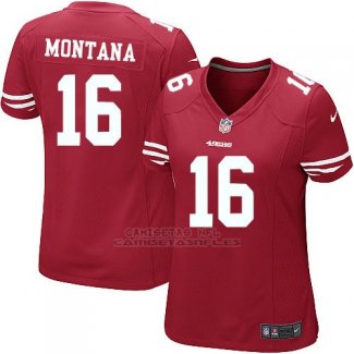 Camiseta San Francisco 49ers Montana Rojo Nike Game NFL Mujer