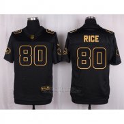 Camiseta San Francisco 49ers Rice Negro Nike Elite Pro Line Gold NFL Hombre