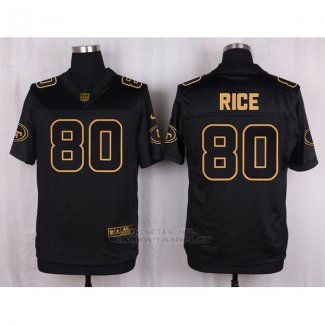 Camiseta San Francisco 49ers Rice Negro Nike Elite Pro Line Gold NFL Hombre