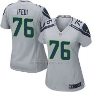 Camiseta Seattle Seahawks Ifedi Gris Nike Game NFL Mujer