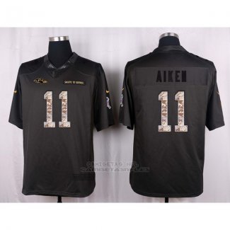 Camiseta Baltimore Ravens Aiken Apagado Gris 2016 Nike Anthracite Salute To Service NFL Hombre