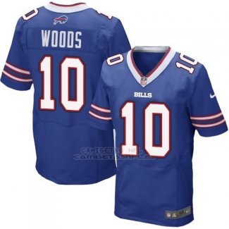 Camiseta Buffalo Bills Woods Azul Nike Elite NFL Hombre
