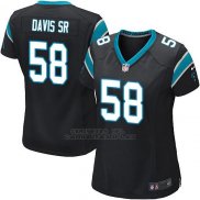 Camiseta Carolina Panthers Davis Sr Nike Game NFL Negro Mujer