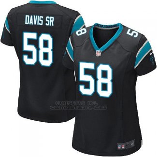 Camiseta Carolina Panthers Davis Sr Nike Game NFL Negro Mujer
