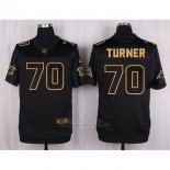 Camiseta Carolina Panthers Turner Negro Nike Elite Pro Line Gold NFL Hombre
