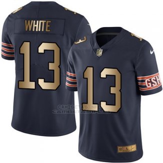 Camiseta Chicago Bears White Profundo Azul Nike Gold Legend NFL Hombre