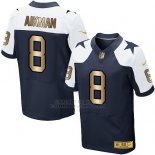 Camiseta Dallas Cowboys Aikman Blanco y Profundo Azul Nike Gold Elite NFL Hombre