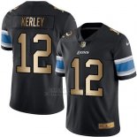 Camiseta Detroit Lions Kerley Negro Nike Gold Legend NFL Hombre