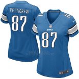 Camiseta Detroit Lions Pettigrew Azul Nike Game NFL Mujer