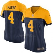 Camiseta Green Bay Packers Favre Negro Amarillo Nike Game NFL Mujer