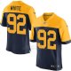 Camiseta Green Bay Packers White Profundo Azul y Amarillo Nike Elite NFL Hombre
