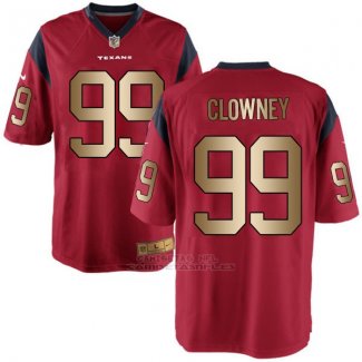 Camiseta Houston Texans Clowney Rojo Nike Gold Game NFL Hombre