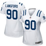 Camiseta Indianapolis Colts Langford Blanco Nike Game NFL Mujer