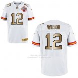 Camiseta Kansas City Chiefs Wilson Blanco Nike Gold Elite NFL Hombre