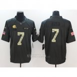 Camiseta NFL Anthracite Hombre Cleveland Browns 7 Kizer Negro
