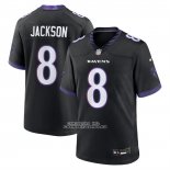 Camiseta NFL Game Baltimore Ravens Lamar Jackson Alterno Negro Camiseta NFL Game Baltimore Ravens Lamar Jackson Alterno Negro