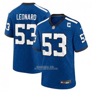 Camiseta NFL Game Indianapolis Colts Shaquille Leonard Indiana Nights Alterno Azul