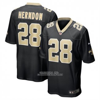 Camiseta NFL Game New Orleans Saints Tre Herndon Negro