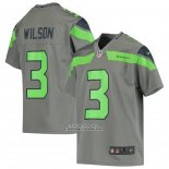 Camiseta NFL Game Nino Seattle Seahawks Russell Wilson Inverted Gris