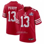 Camiseta NFL Game San Francisco 49ers Brock Purdy Super Bowl LVIII Patch Rojo