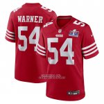 Camiseta NFL Game San Francisco 49ers Fred Warner Super Bowl LVIII Patch Rojo