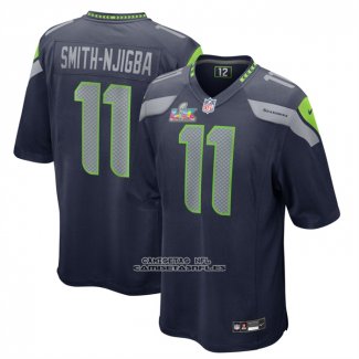 Camiseta NFL Game Seattle Seahawks Jaxon Smith Njigba Super Bowl LX Patch Azul