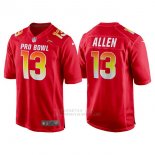 Camiseta NFL Hombre Los Angeles Chargers 13 Keenan Allen Rojo AFC 2018 Pro Bowl