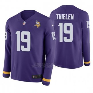 Camiseta NFL Hombre Minnesota Vikings Adam Thielen Violeta Therma Manga Larga