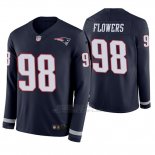 Camiseta NFL Hombre New England Patriots Trey Flowers Azul Therma Manga Larga