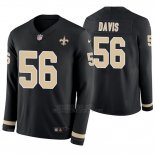 Camiseta NFL Hombre New Orleans Saints Demario Davis Negro Therma Manga Larga