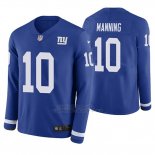 Camiseta NFL Hombre New York Giants Eli Manning Azul Therma Manga Larga