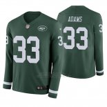 Camiseta NFL Hombre New York Jets Jamal Adams Verde Therma Manga Larga
