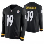 Camiseta NFL Hombre Pittsburgh Steelers Juju Smith Schuster Negro Therma Manga Larga