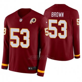 Camiseta NFL Hombre Washington Commanders Zach Brown Burgundy Therma Manga Larga