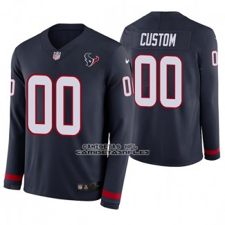 Camiseta NFL Houston Texans Personalizada Azul Therma Manga Larga