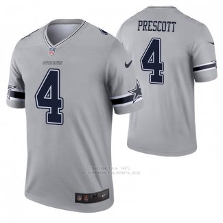 Camiseta NFL Legend Dallas Cowboys Dak Prescott Inverted Gris