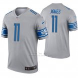 Camiseta NFL Legend Hombre Detroit Lions 11 Marvin Jones Inverted Gris