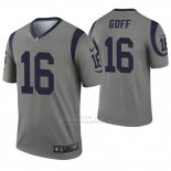 Camiseta NFL Legend Hombre Los Angeles Rams 16 Jared Goff Inverted Gris