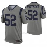 Camiseta NFL Legend Hombre Los Angeles Rams 52 Clay Matthews Inverted Gris