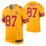 Camiseta NFL Legend Kansas City Chiefs Travis Kelce Inverted Oro