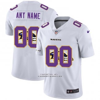 Camiseta NFL Limited Baltimore Ravens Personalizada Logo Dual Overlap Blanco