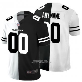 Camiseta NFL Limited Baltimore Ravens Personalizada White Black Split