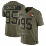 Camiseta NFL Limited Cleveland Browns Myles Garrett 2025 Salute To Service Verde Militar