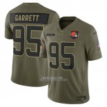 Camiseta NFL Limited Cleveland Browns Myles Garrett 2025 Salute To Service Verde Militar