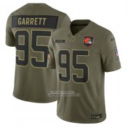 Camiseta NFL Limited Cleveland Browns Myles Garrett 2025 Salute To Service Verde Militar