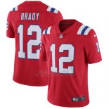 Camiseta NFL Limited Hombre New England Patriots 12 Tom Brady Rojo Alterno Vapor Untouchable