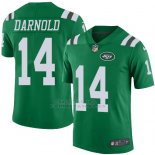 Camiseta NFL Limited Hombre New York Jets 14 Sam Darnold Verde Stitched Rush