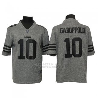 Camiseta NFL Limited Hombre San Francisco 49ers 10 Jimmy Garoppolo Gris