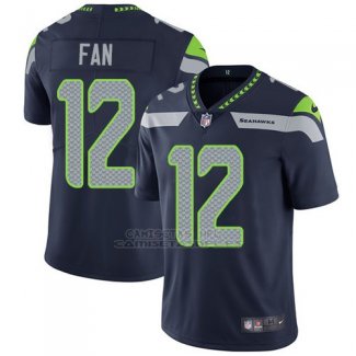 Camiseta NFL Limited Hombre Seattle Seahawks 12 Fan Steel Azul Stitched Vapor Untouchable