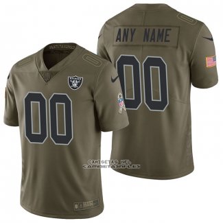 Camiseta NFL Limited Las Vegas Raiders Personalizada 2017 Salute To Service Verde